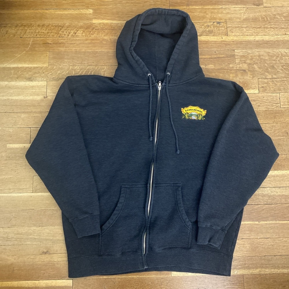 Sierra Nevada Brewery Full Zip Hoodie Men's Size XXL Black - Gray Fleece Lining